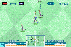 International Superstar Soccer Advance (Game Boy Advance) screenshot: Running with the ball