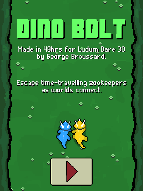 Dino Bolt (Browser) screenshot: Title screen