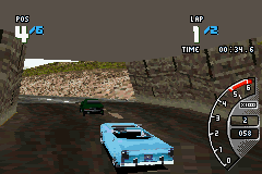 Ford Racing 3 (Game Boy Advance) screenshot: Driving through a tunnel