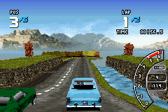 Ford Racing 3 (Game Boy Advance) screenshot: Taking a jump