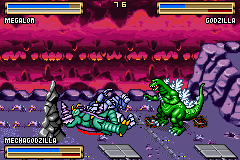 Godzilla: Domination! (Game Boy Advance) screenshot: Both of you knocked down