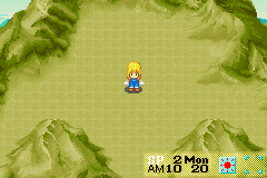 Harvest Moon: More Friends of Mineral Town (Game Boy Advance) screenshot: In the mountains