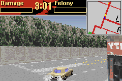 Driver 2 Advance (Game Boy Advance) screenshot: Taking a bend