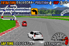 GT Advance 3: Pro Concept Racing (Game Boy Advance) screenshot: Overtake the car ahead