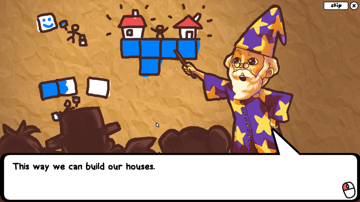 Ubinota (Windows) screenshot: The wizard explains how the houses can be built.