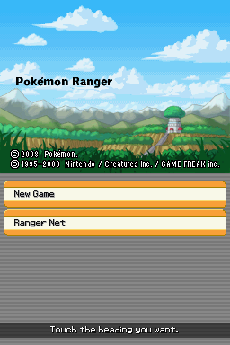 Pokémon Ranger: Shadows of Almia (Nintendo DS) screenshot: Menu
