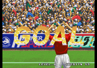 Tecmo World Soccer '96 (Arcade) screenshot: Goal!