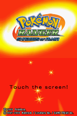 Pokémon Ranger: Shadows of Almia (Nintendo DS) screenshot: Title screen