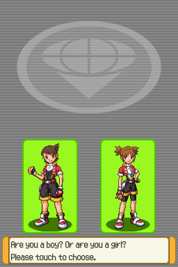 Pokémon Ranger: Shadows of Almia (Nintendo DS) screenshot: Choose a gender
