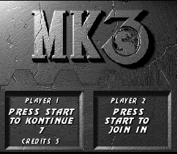 Mortal Kombat 3 (SNES) screenshot: Kontinue?
