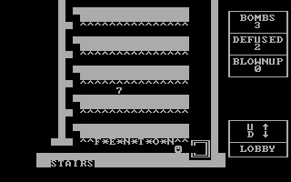 Shaft (DOS) screenshot: Easiest level... two down, three to go.