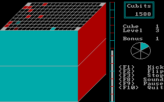 Cubits (DOS) screenshot: Almost done here...