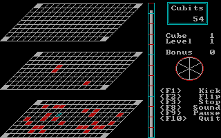 Cubits (DOS) screenshot: A few swift kicks clear the enemies away... for a few seconds.