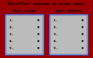 Superstar Indoor Sports (Amiga) screenshot: High scores for Bowling