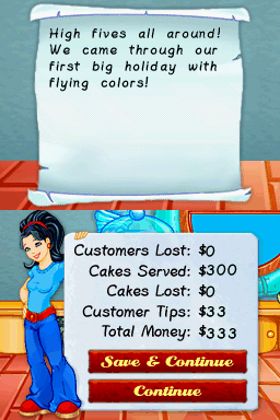 Cake Mania (Nintendo DS) screenshot: Another score screen