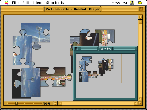 PicturePuzzle (Macintosh) screenshot: Zooming out to get a better view