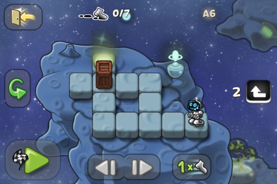 Way to Go! (iPhone) screenshot: Some levels have crates that need to be pushed