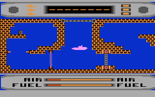 Periscope Up (Atari 8-bit) screenshot: Game start up