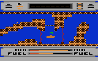 Periscope Up (Atari 8-bit) screenshot: Controlling the Scoutcraft