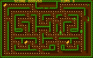 Jungle Jim (Amiga) screenshot: Eating a banana and enemies turn green