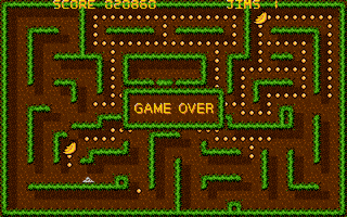 Jungle Jim (Amiga) screenshot: Game over