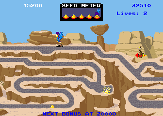 Road Runner (Arcade) screenshot: Level 2