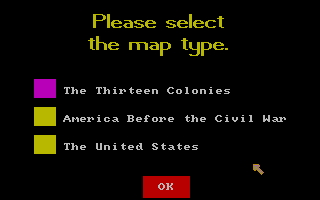 All About America (Amiga) screenshot: These are the three map types