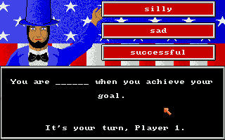 All About America (Amiga) screenshot: A vocabulary question