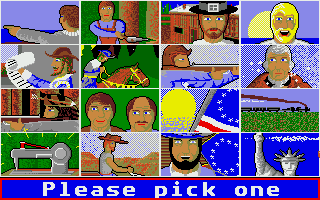 All About America (Amiga) screenshot: Pick a story
