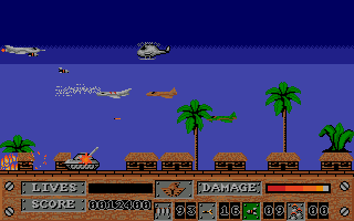 Tornado Ground Attack (Amiga) screenshot: Bombing in progress