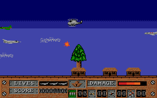 Tornado Ground Attack (Amiga) screenshot: Shooting down enemy