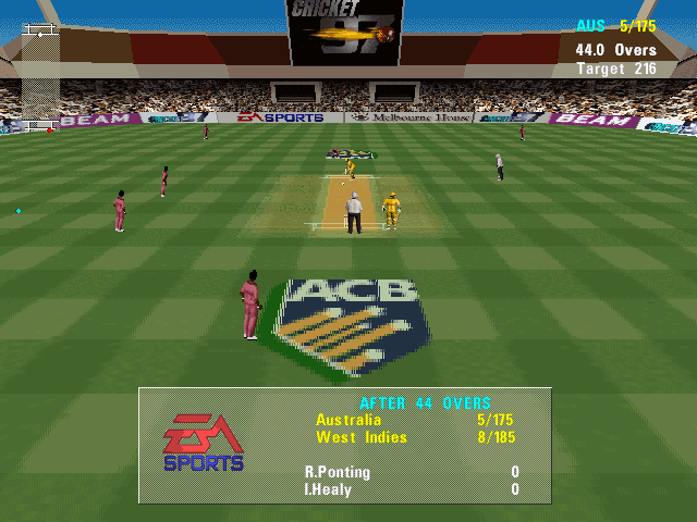 Cricket 97: Ashes Tour Edition (Windows) screenshot: The game starts.
