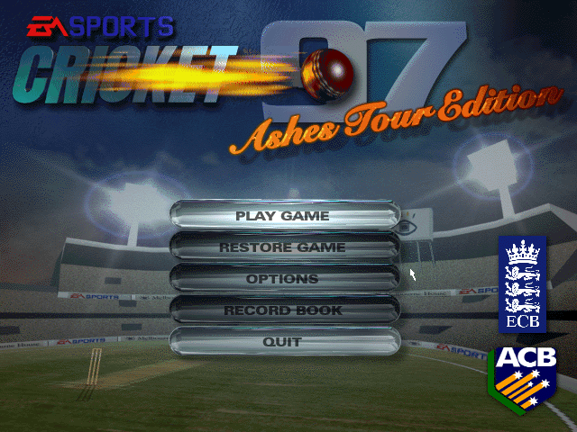 Cricket 97: Ashes Tour Edition (Windows) screenshot: Main menu (demo version).