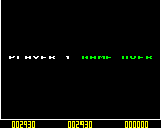 Protector (BBC Micro) screenshot: Game over