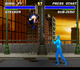 Mortal Kombat 3 (SNES) screenshot: Frozen stryker