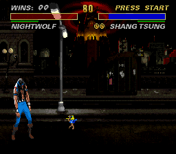 Mortal Kombat 3 (SNES) screenshot: Shang Tsung turns into ... hero from joust