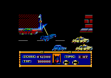 Batman (Amstrad CPC) screenshot: Stage 2: Use the BatRope to negotiate corners