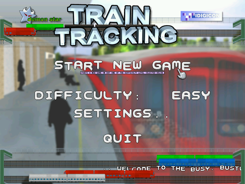 Train Tracking (Windows) screenshot: Main menu