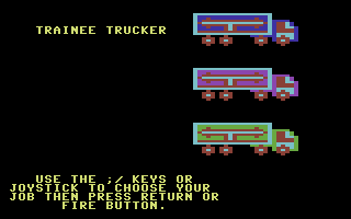 Time Trucker (Commodore 64) screenshot: Level selection