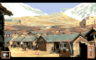 Heart of China (Amiga) screenshot: The streets of Katmandu.