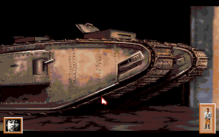 Heart of China (Amiga) screenshot: World War I style tank.