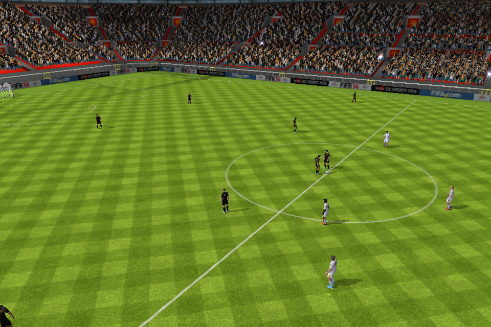 FIFA 14 (iPhone) screenshot: Players getting ready