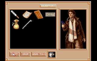 Heart of China (Amiga) screenshot: Lucky's inventory.