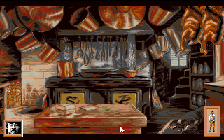 Heart of China (Amiga) screenshot: Kitchen.