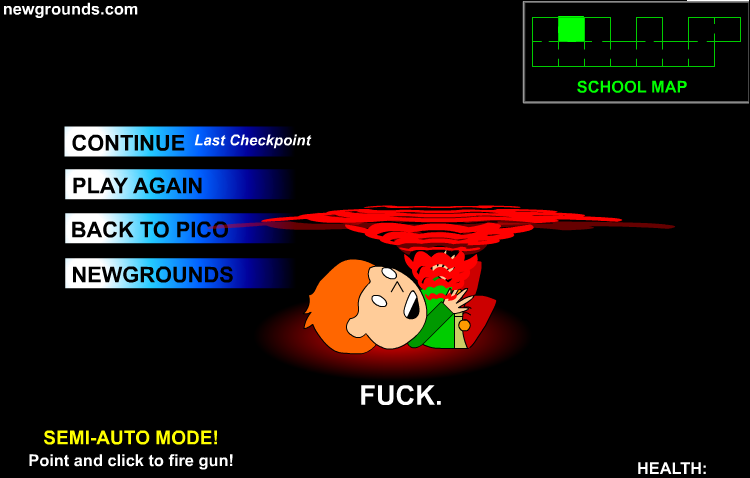 Screenshot of Pico's School (Browser, 1999) - MobyGames