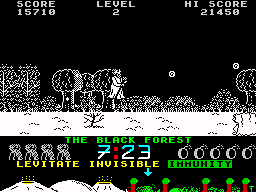 Zythum (ZX Spectrum) screenshot: Jumping over the bush