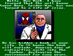 Spider-Man (SEGA Master System) screenshot: The story