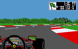 Ferrari Formula One (Amiga) screenshot: Tight corner