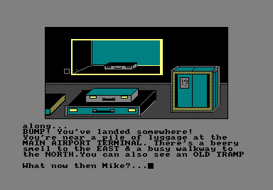 Spy-Trek Adventure (Amstrad CPC) screenshot: Airport terminal