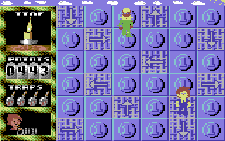 Das KNAX Computerspiel (Commodore 64) screenshot: Level 3 - direction arrows